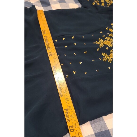 Gayatri Art Teal w/Gold Beadwork Anarkali-Style Dress – XL (ish) – Made in India - Picture 5 of 9